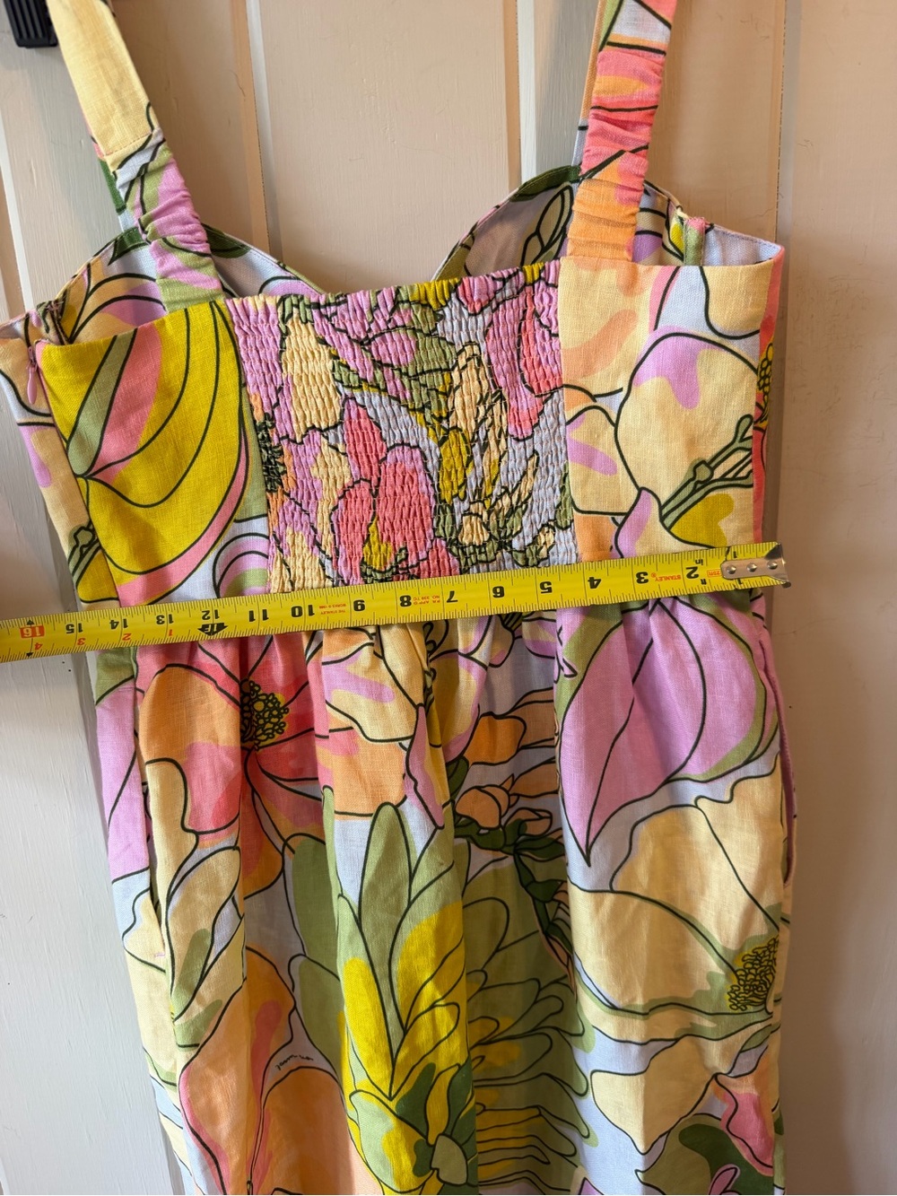 NWT FARM Rio Pastel Floral Midi Dress in Yellow, Pink, Green, Size Medium - Picture 16 of 16
